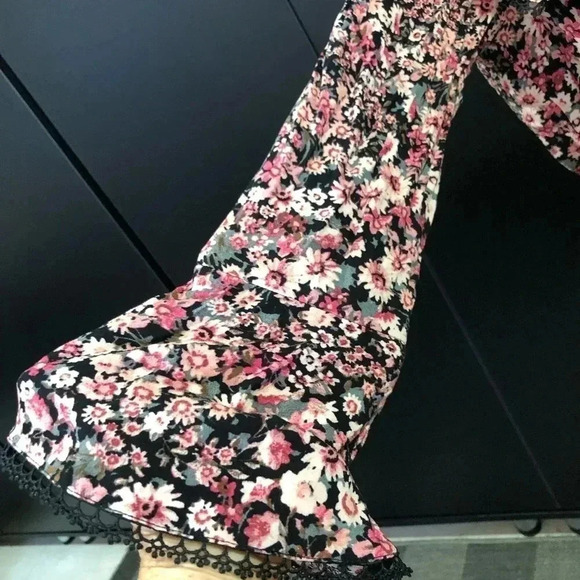 Altar'd State Mini dress,on/off shoulder,elastic waist,v-neck,bell sleeve,Floral - Picture 4 of 13